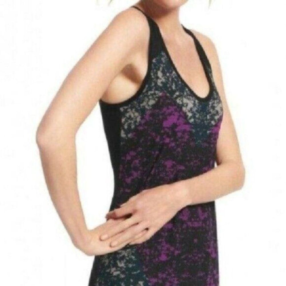 CABI HEART of CAbi Racerback Tank Tunic Fuchsia/Black/Green M #559 EUC